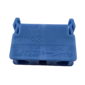 کنتاکت کمکی باز کوینو koino NS22 A CONTACT با استاندارد IEC 60947-5-1 و کیفیت ساخت کره جنوبی، مناسب برای استفاده در تابلوهای برق صنعتی و سیستم‌های کنترلی. این کنتاکت با جریان نامی 10 آمپر،